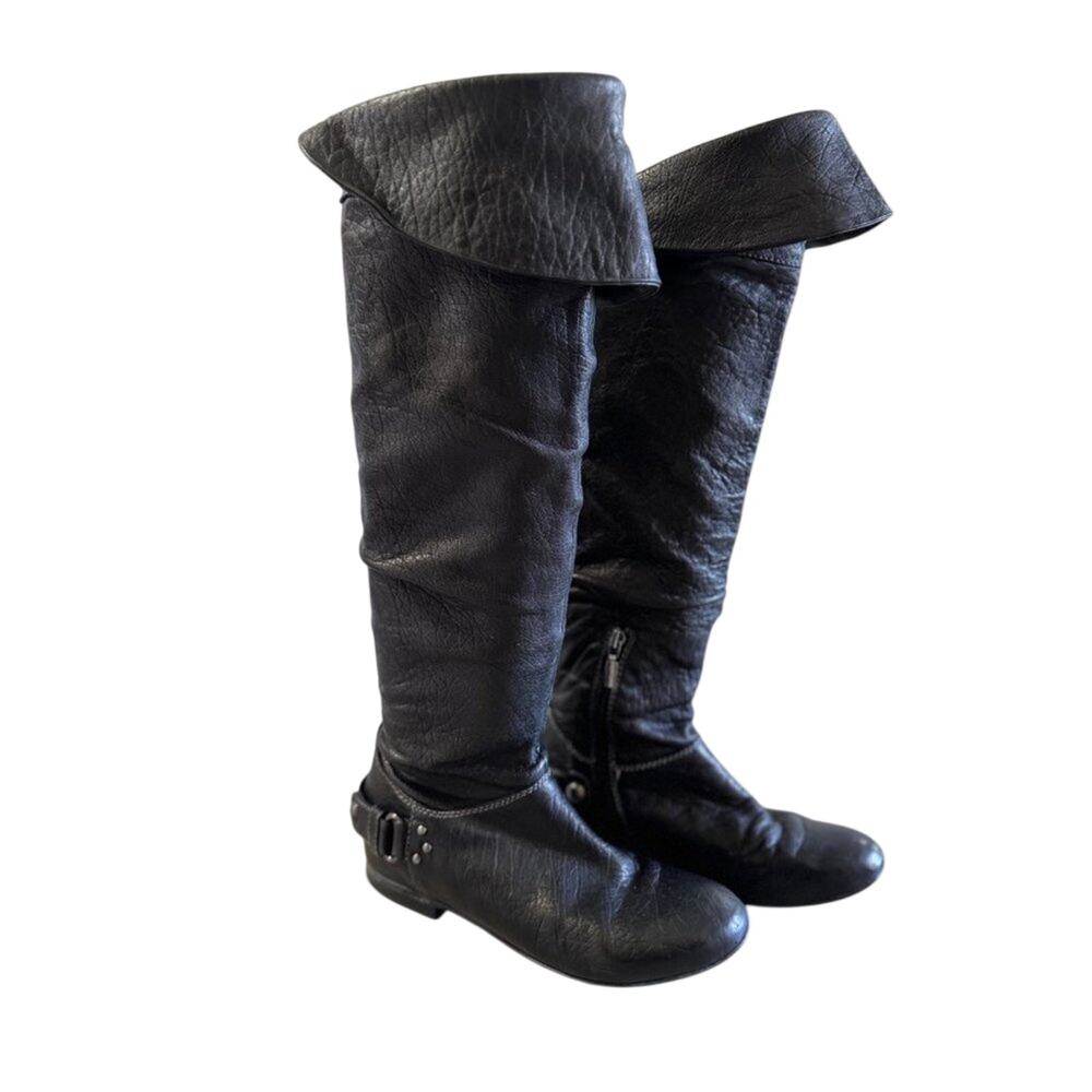 Geox Women's breathable low-heel knee High black riding boot size 37